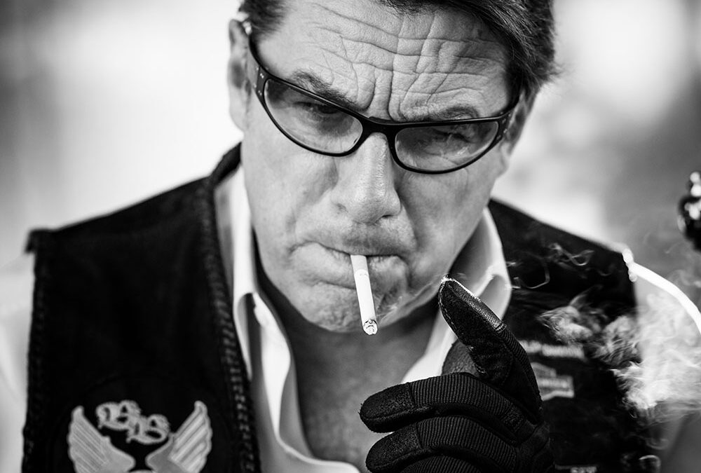 Portraitfotografie eines Harleyfahrers